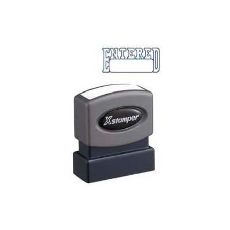 SHACHIHATA INC. Xstamper® Pre-Inked Message Stamp, ENTERED, 1-5/8" x 1/2", Blue 1205